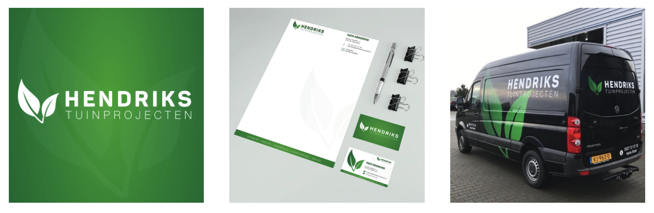 Hendriks Tuinprojecten complete huisstijl briefpapier en visitekaartjes